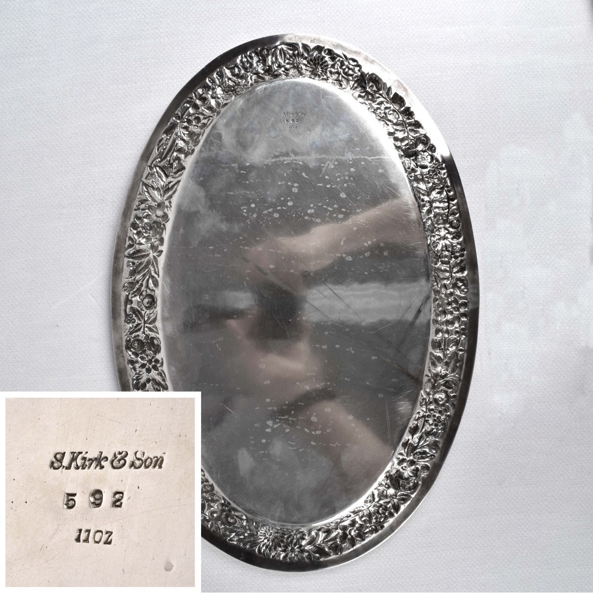 Kirk Repousse Sterling Silver Tray