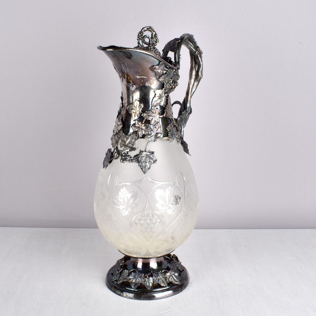 English Silver & Crystal Claret Jug