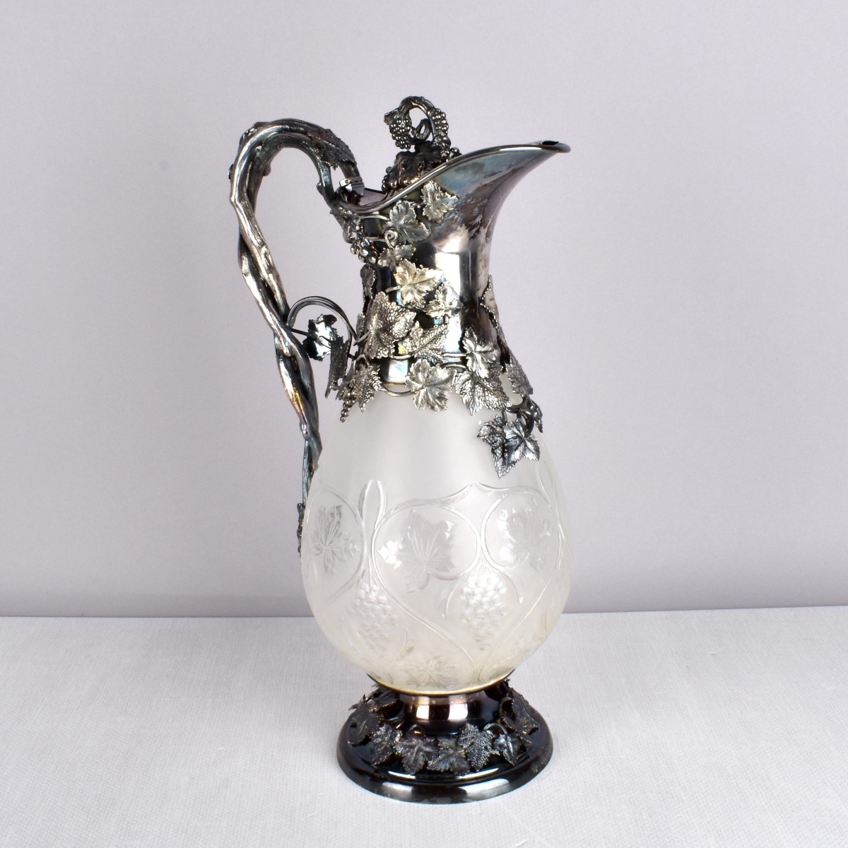 English Silver & Crystal Claret Jug