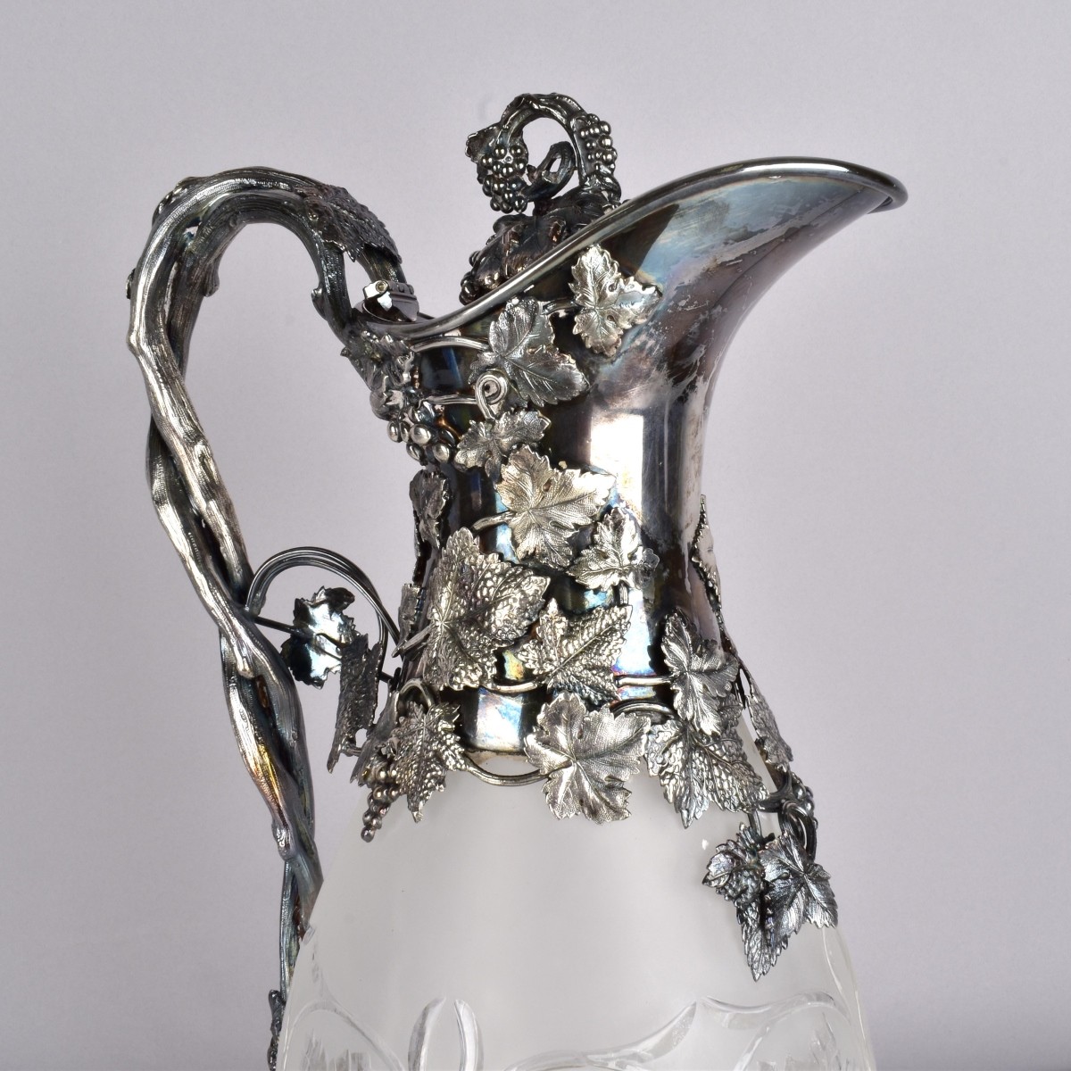 English Silver & Crystal Claret Jug