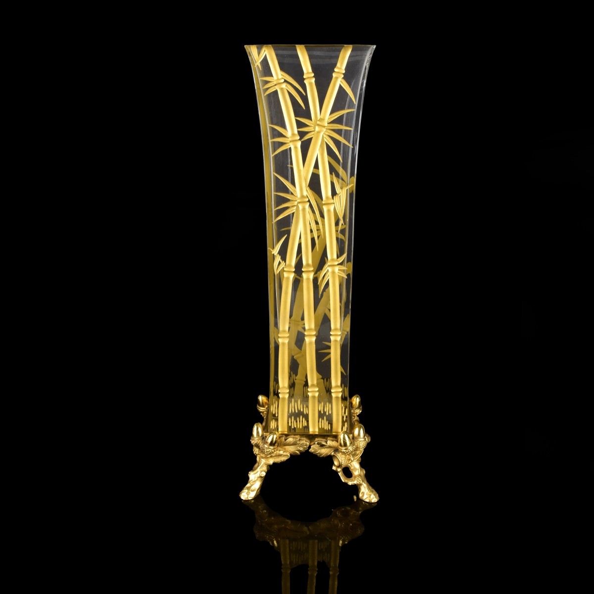 Baccarat "Bambous d'or" Crystal Vase