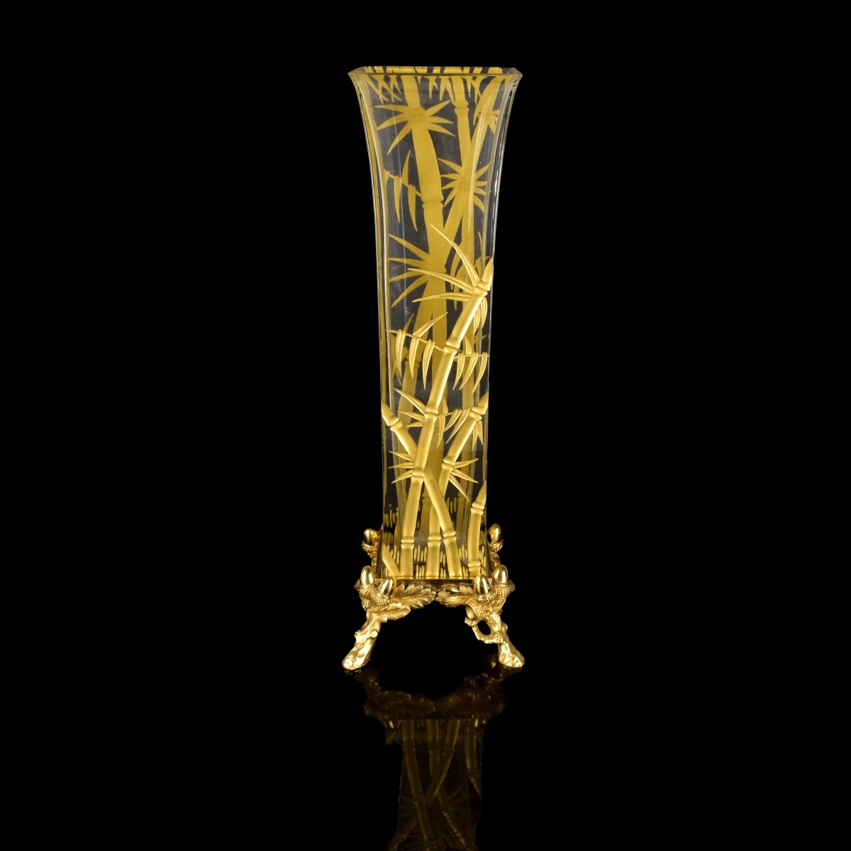 Baccarat "Bambous d'or" Crystal Vase