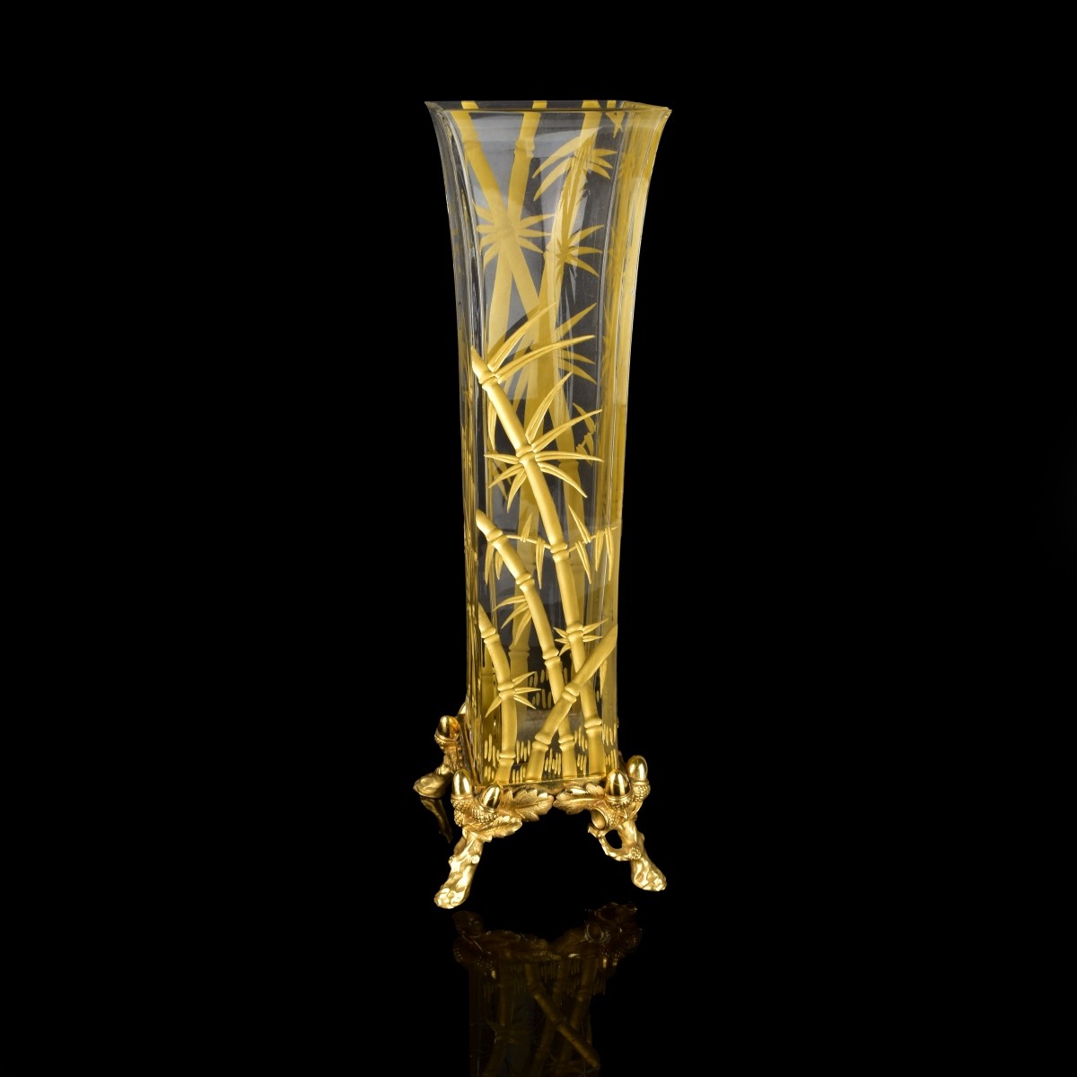 Baccarat "Bambous d'or" Crystal Vase