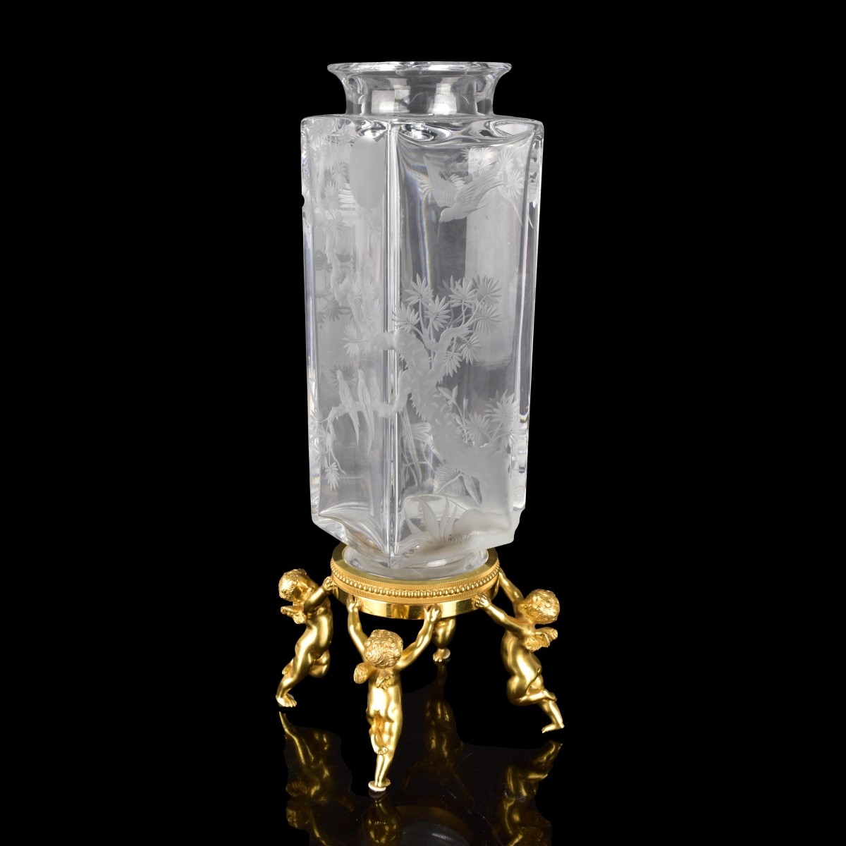 Baccarat "Putti" Crystal Vase