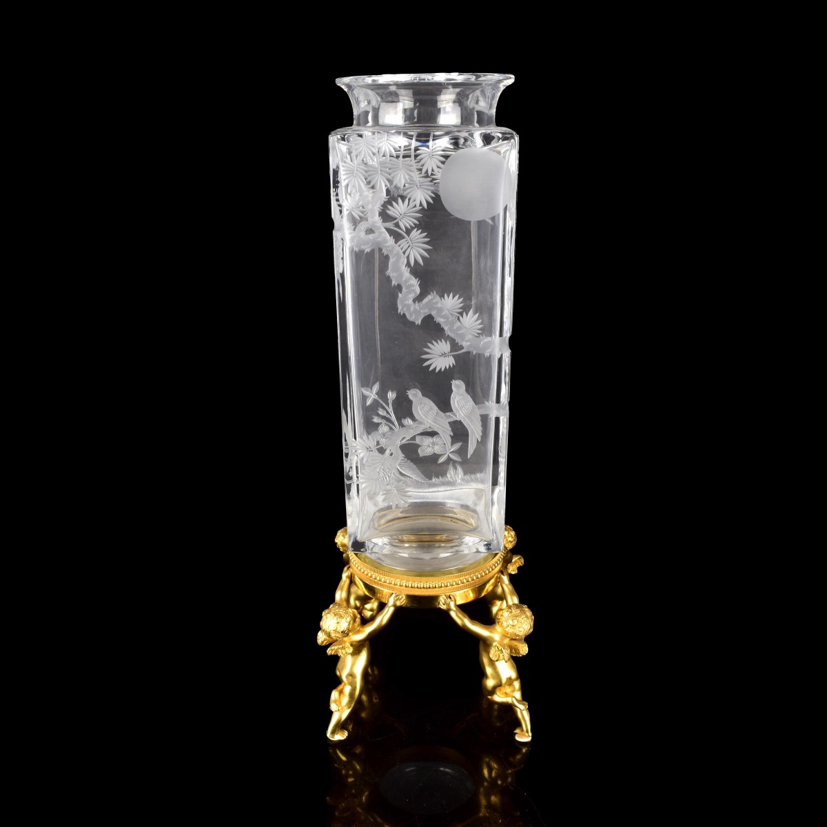 Baccarat "Putti" Crystal Vase