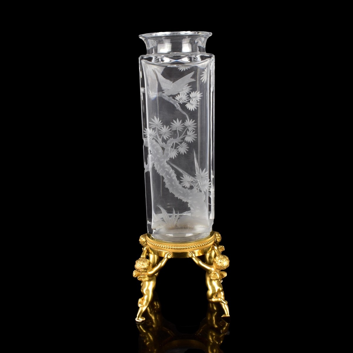 Baccarat "Putti" Crystal Vase