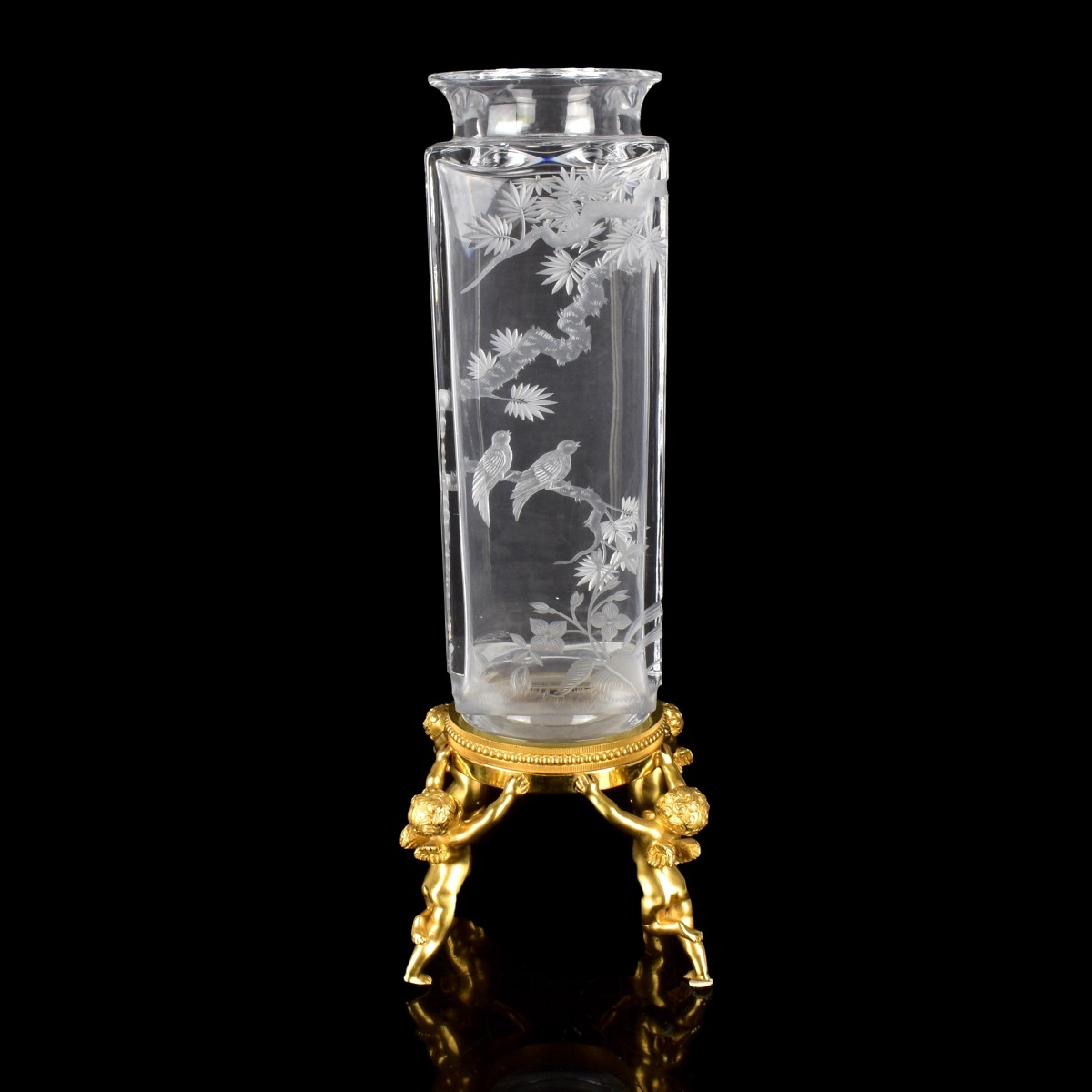 Baccarat "Putti" Crystal Vase