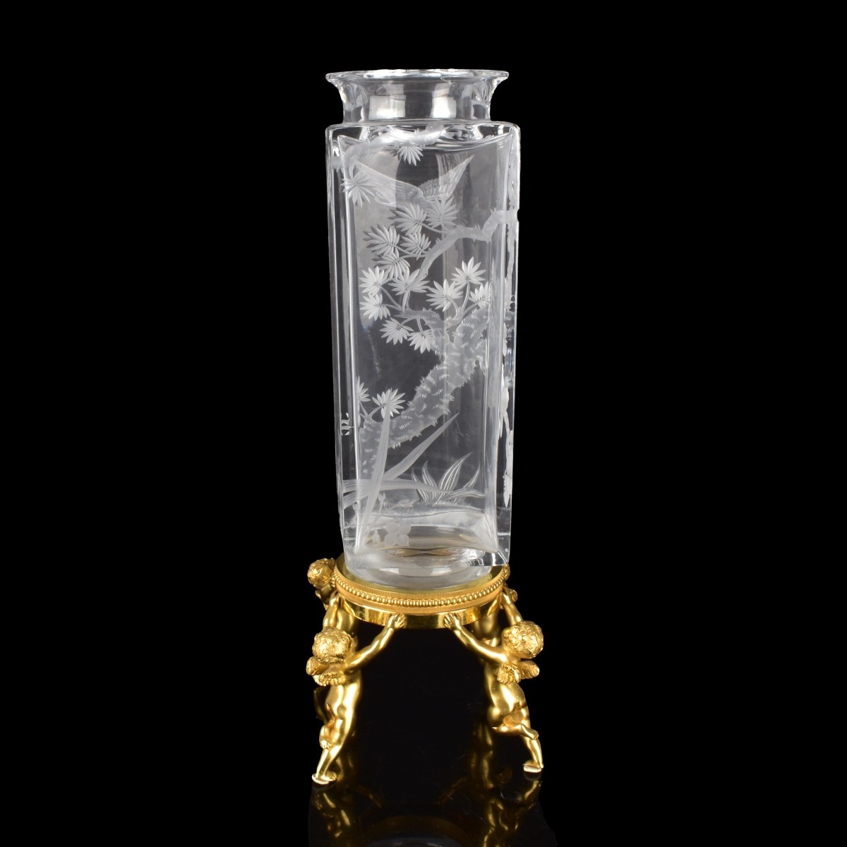 Baccarat "Putti" Crystal Vase