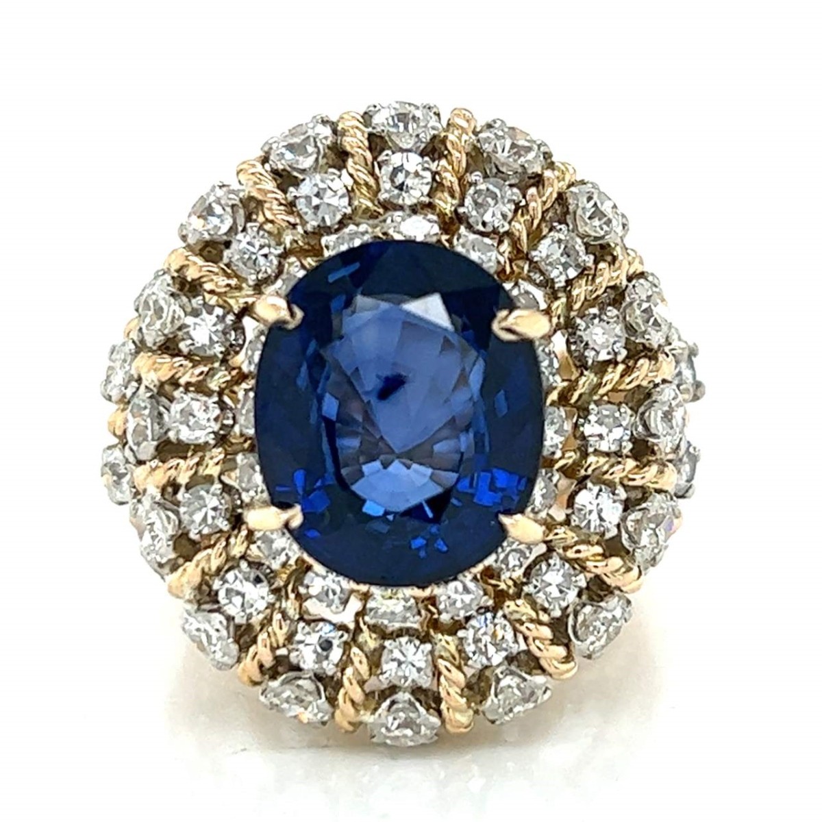 Sapphire, Diamond and 18K Ring