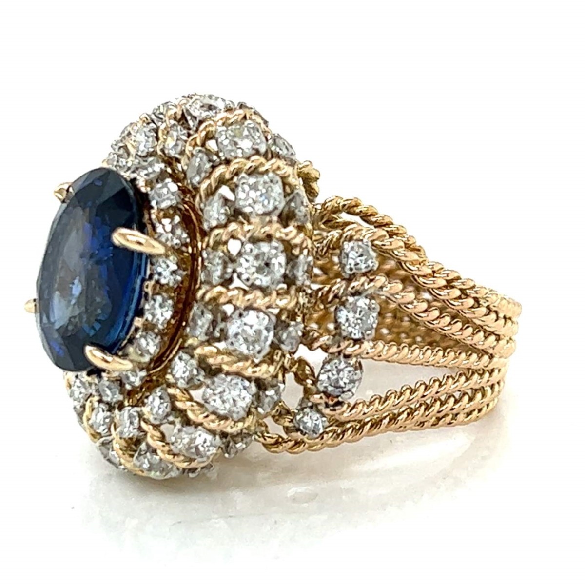 Sapphire, Diamond and 18K Ring