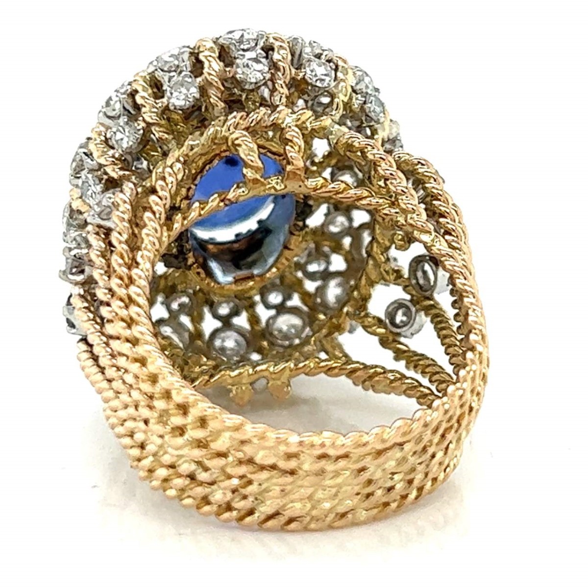 Sapphire, Diamond and 18K Ring