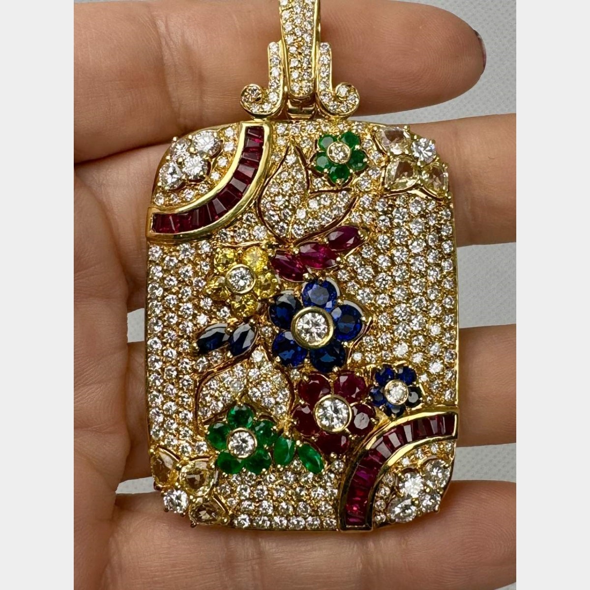 Gemstone and 18K Pendant