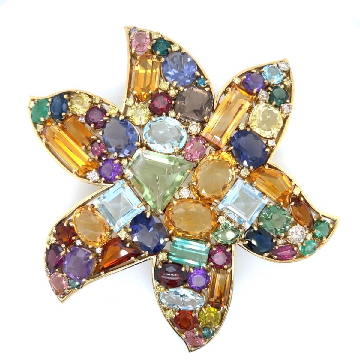 Demner Gemstone and 18K Brooch