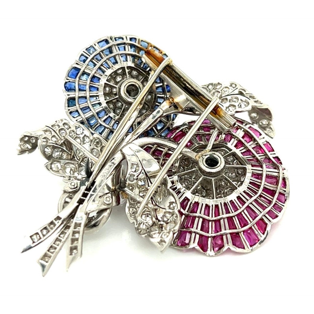 Deco Gemstone and Platinum Brooch