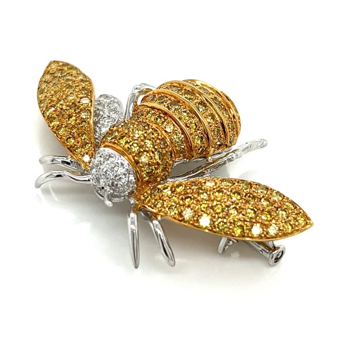 Diamond and 18K Bee Brooch