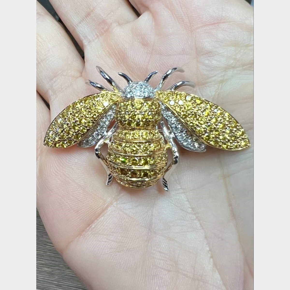 Diamond and 18K Bee Brooch