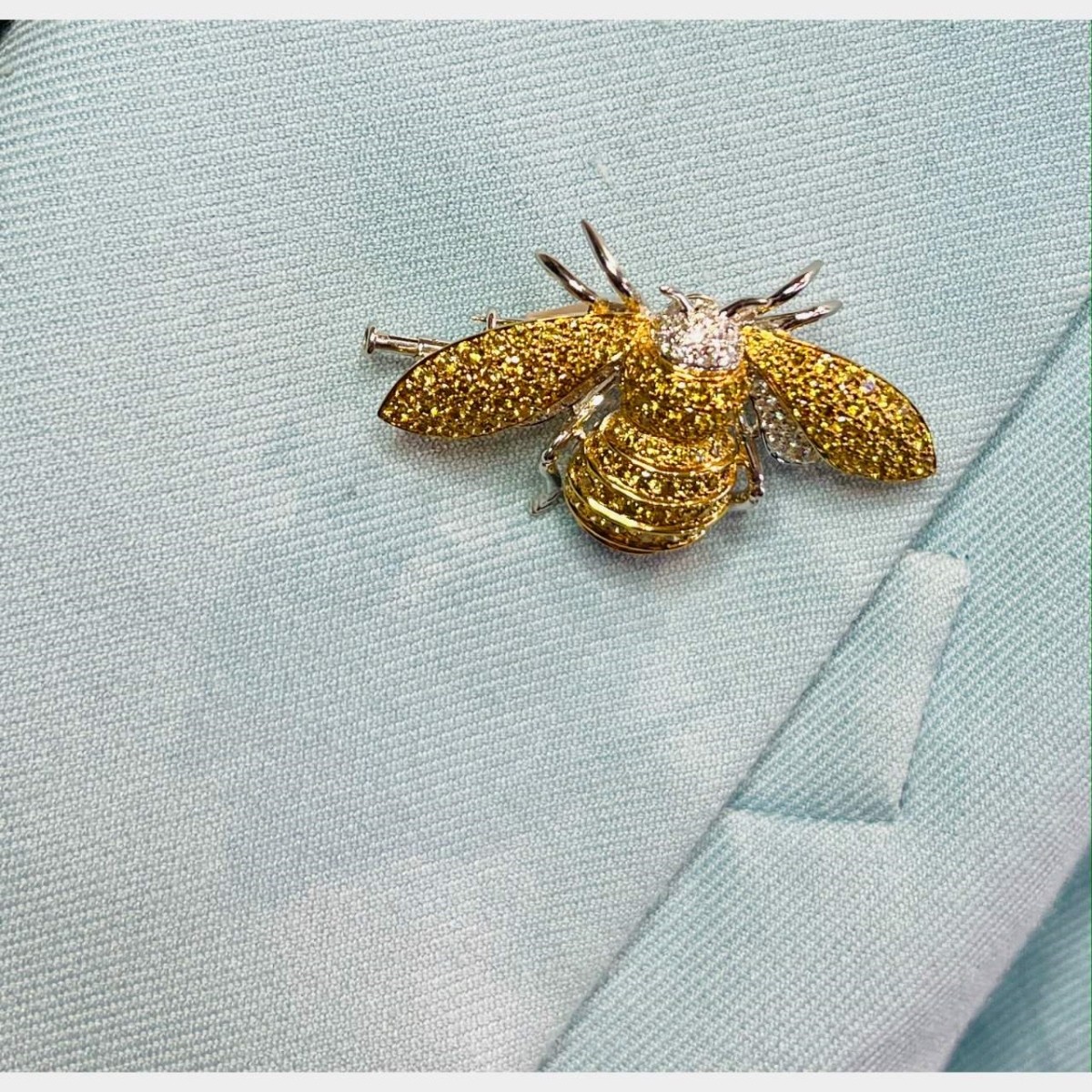 Diamond and 18K Bee Brooch