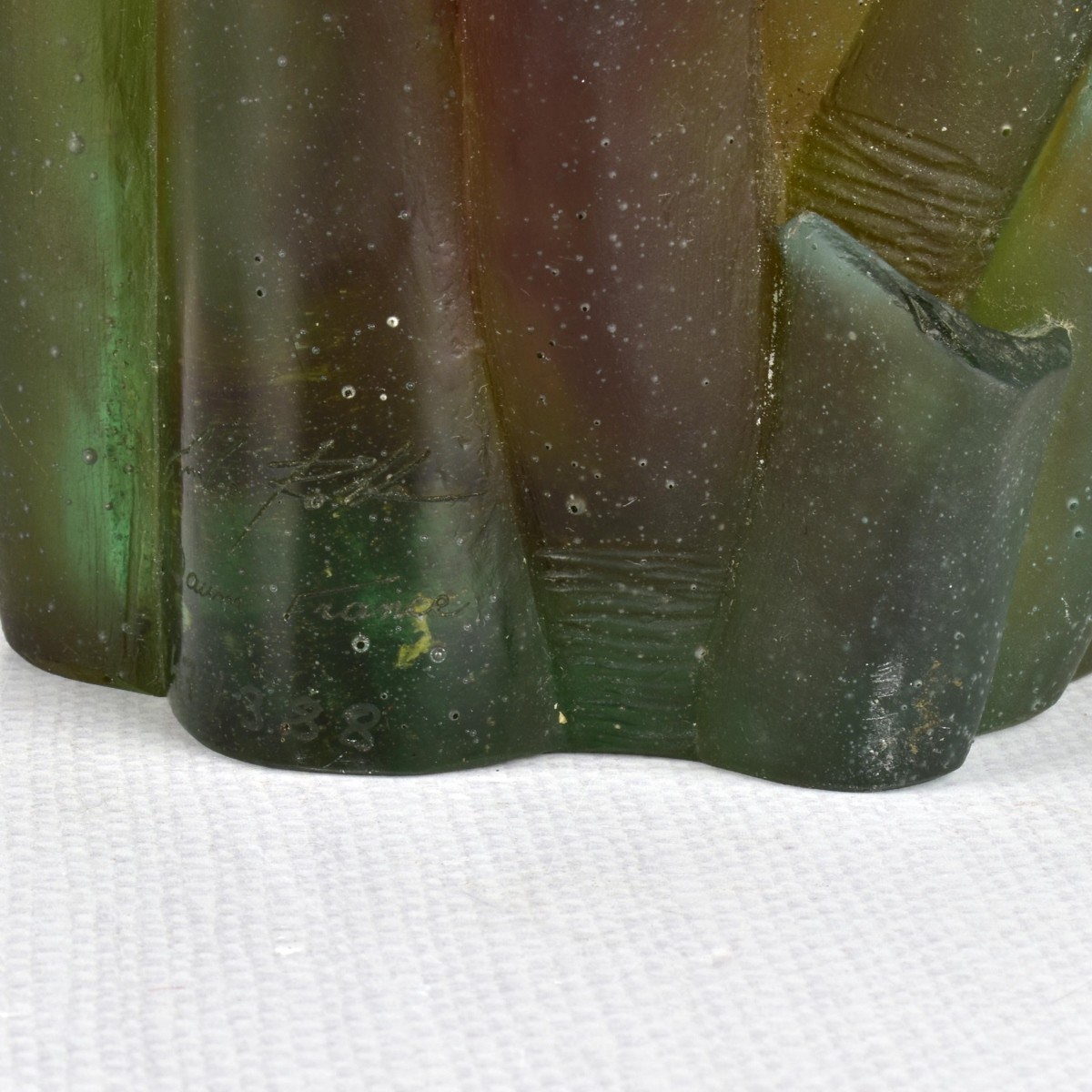 Daum French "Palmier" Pate de Verre Vase