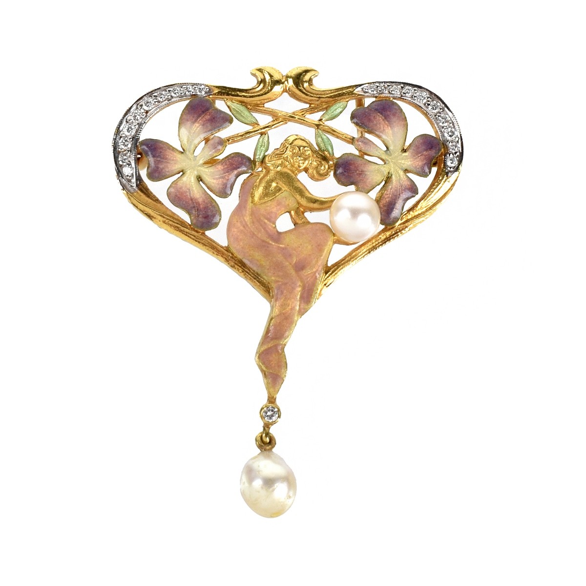 Masriera Diamond, Pearl and 18K Pendant