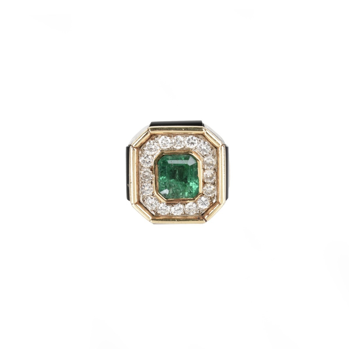 Emerald, Diamond and 14K Ring