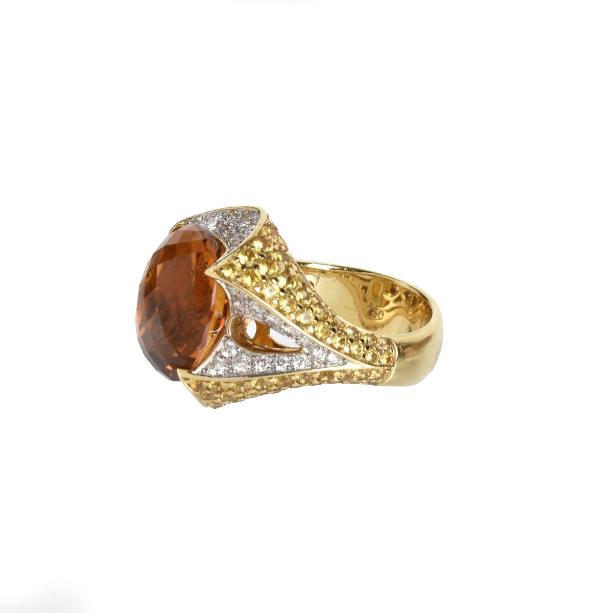 Topaz, Diamond, Citrine and 18K Ring