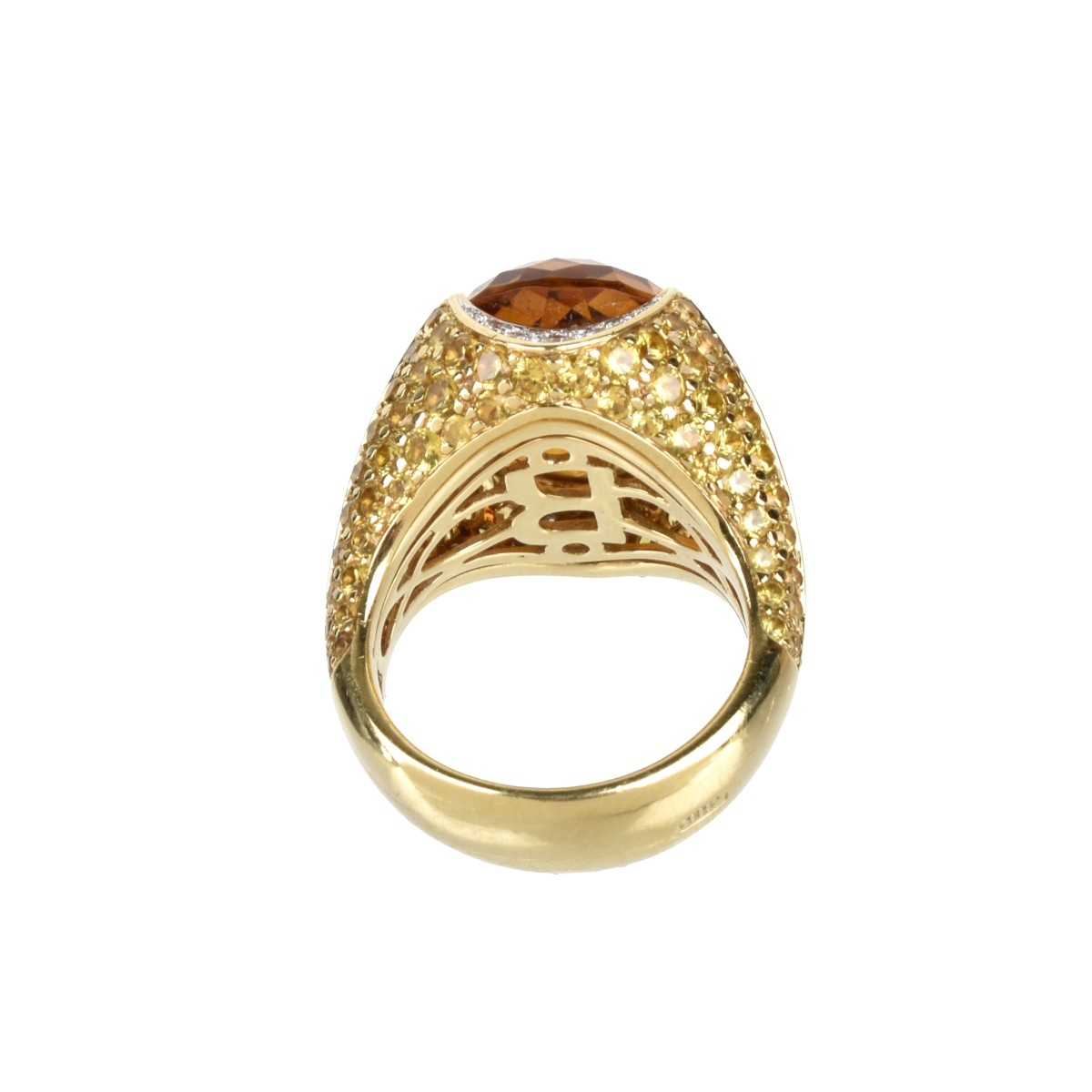 Topaz, Diamond, Citrine and 18K Ring