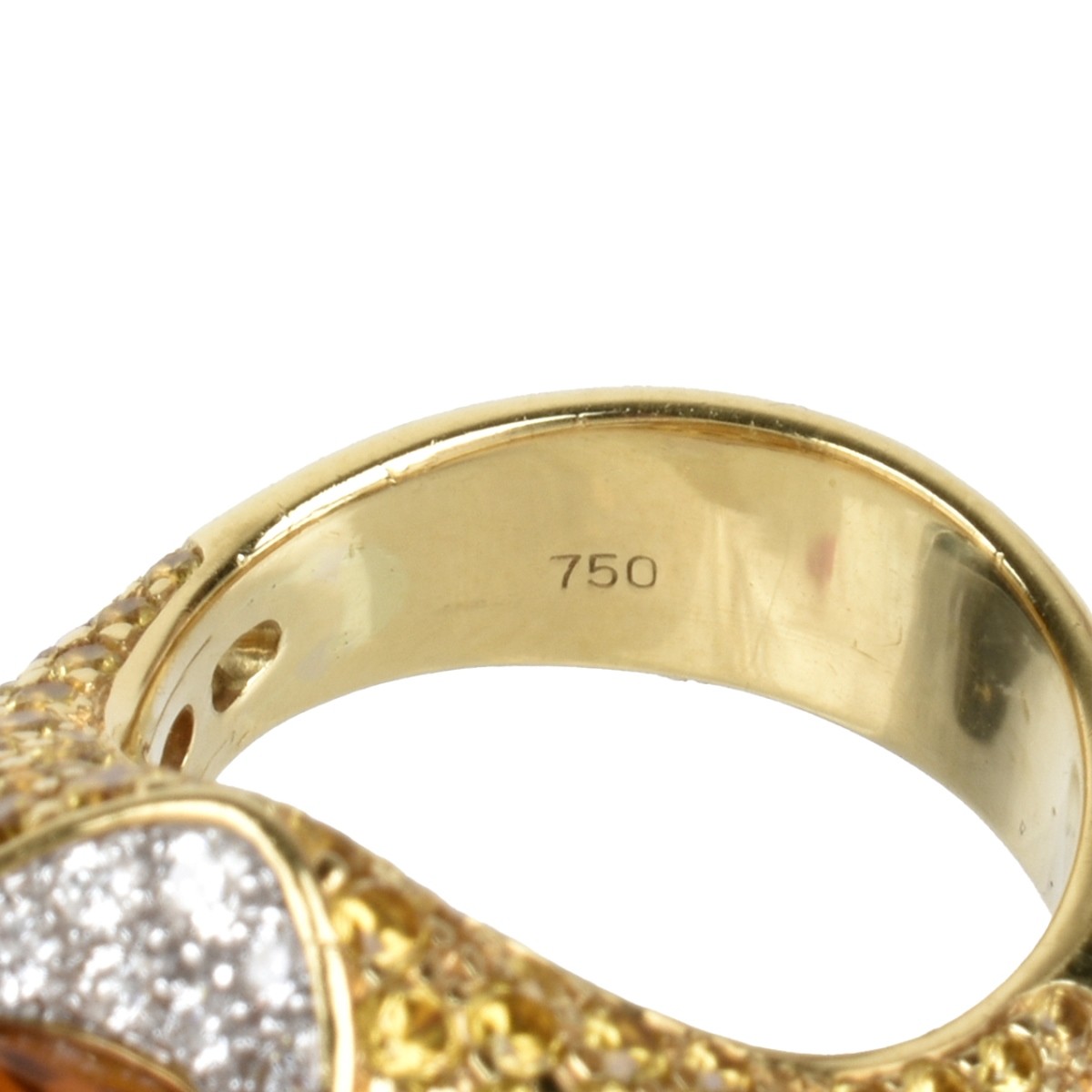 Topaz, Diamond, Citrine and 18K Ring