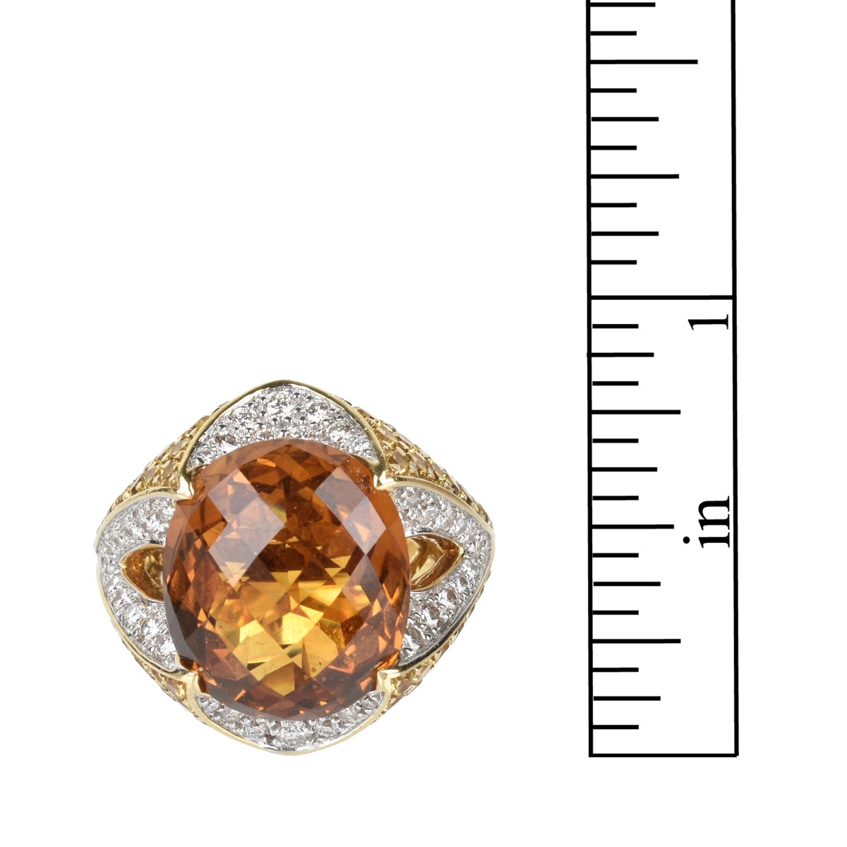 Topaz, Diamond, Citrine and 18K Ring