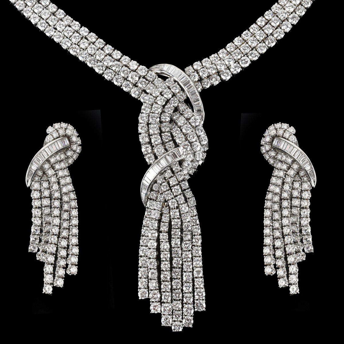 Diamond Necklace and Earrings