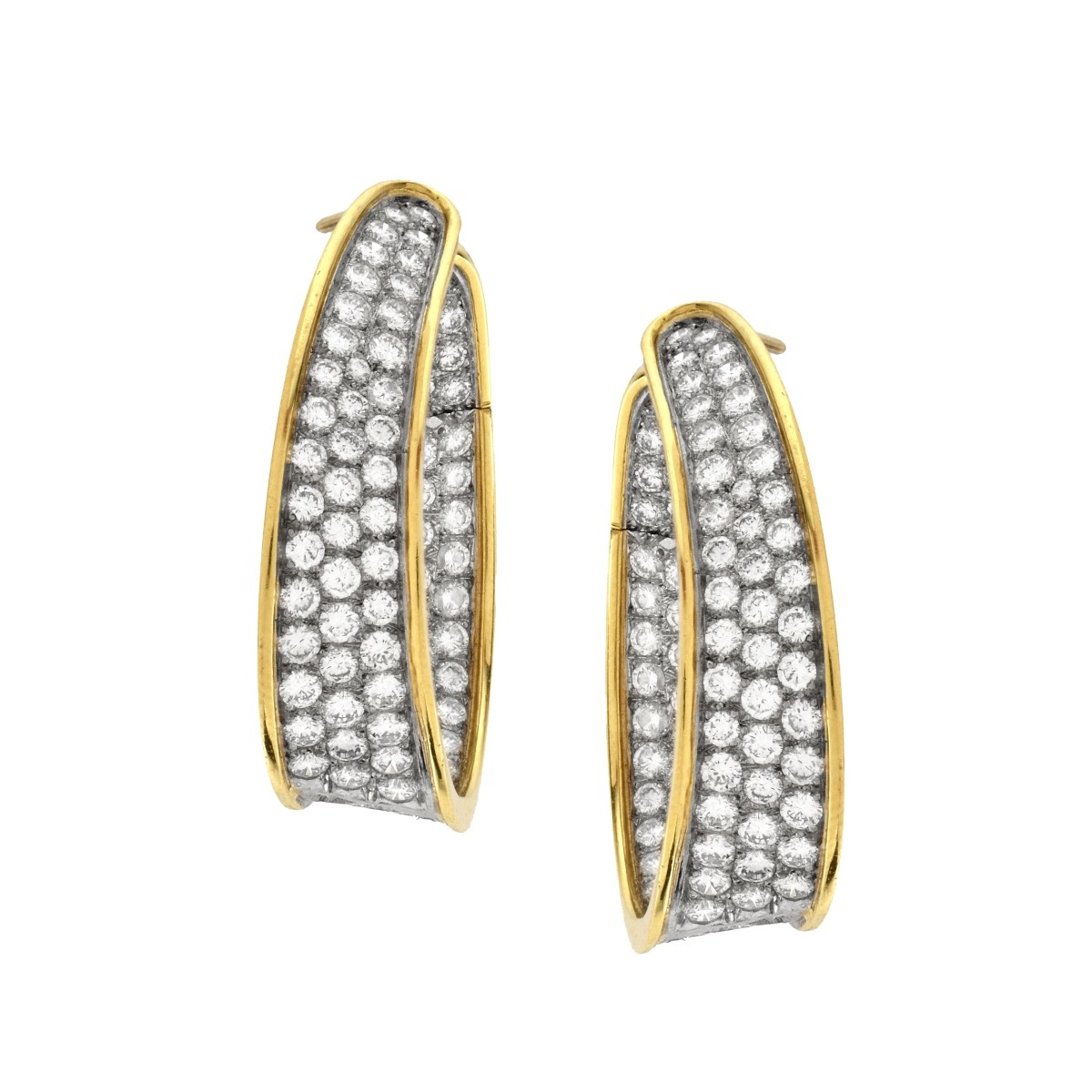 Diamond, Platinum and 18K Earrings