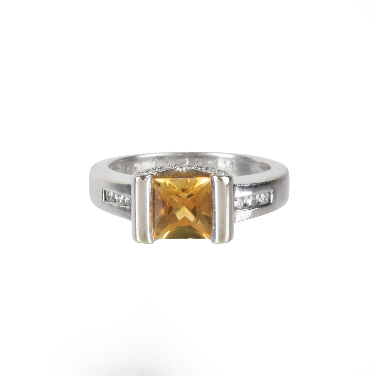 Citrine, Diamond and 14K Ring