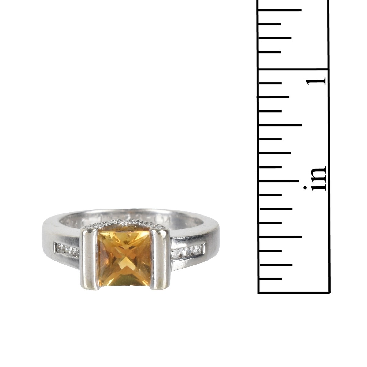 Citrine, Diamond and 14K Ring