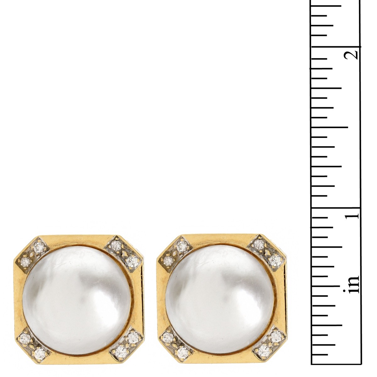 Pearl, Diamond and 14K Earrings