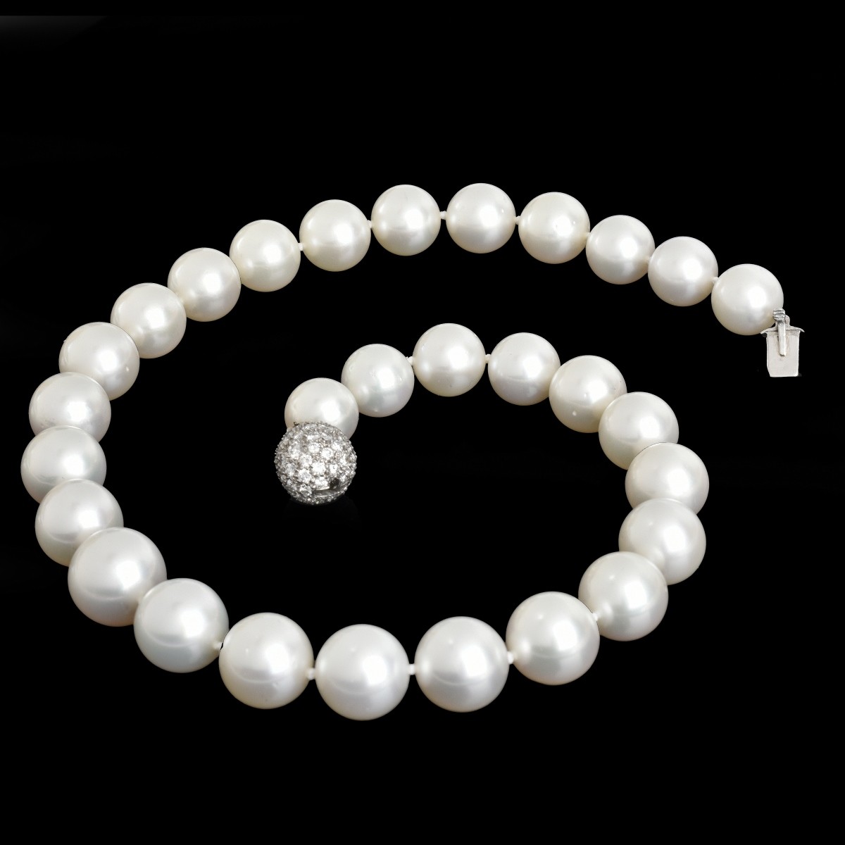 Pearl, Diamond and 14K Necklace