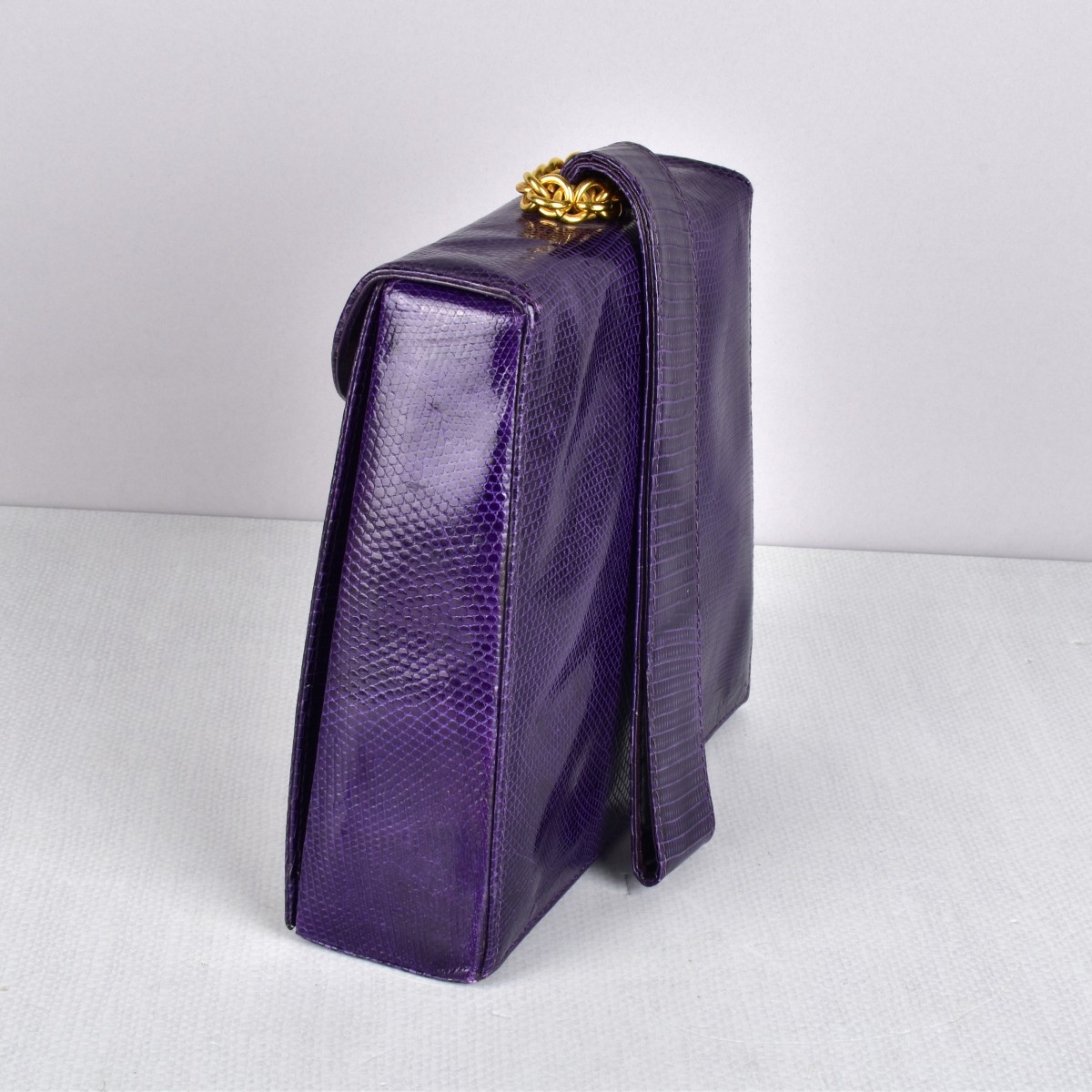 Judith Leiber Swarovski Purple Lizard Evening Bag