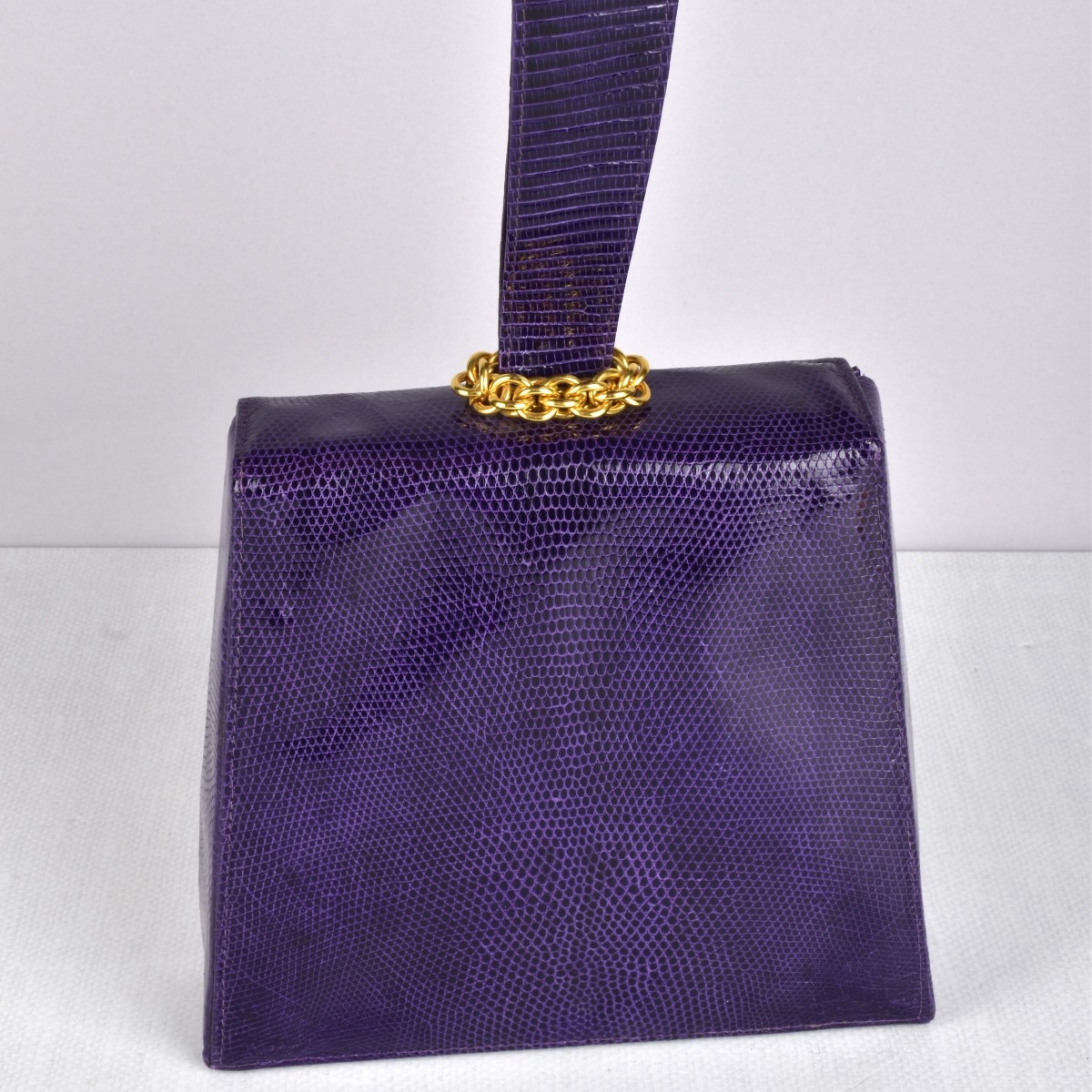 Judith Leiber Swarovski Purple Lizard Evening Bag