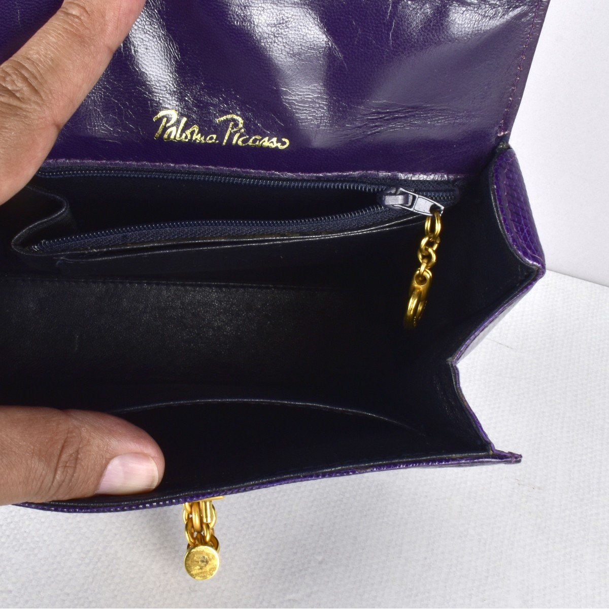 Judith Leiber Swarovski Purple Lizard Evening Bag