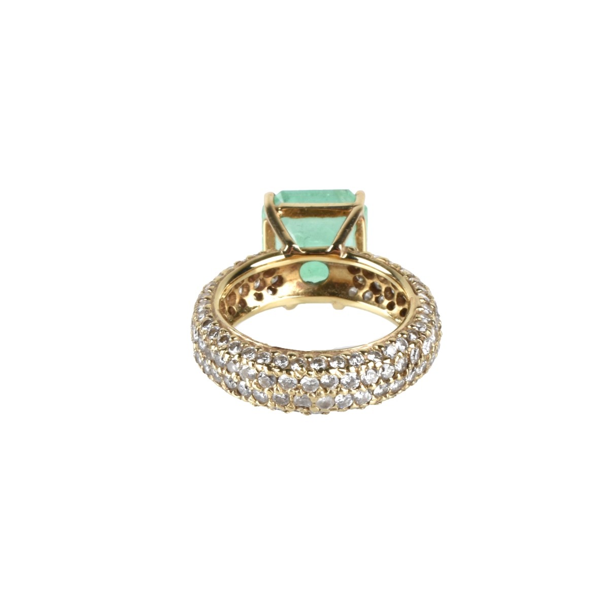 Emerald, Diamond and 14K Ring