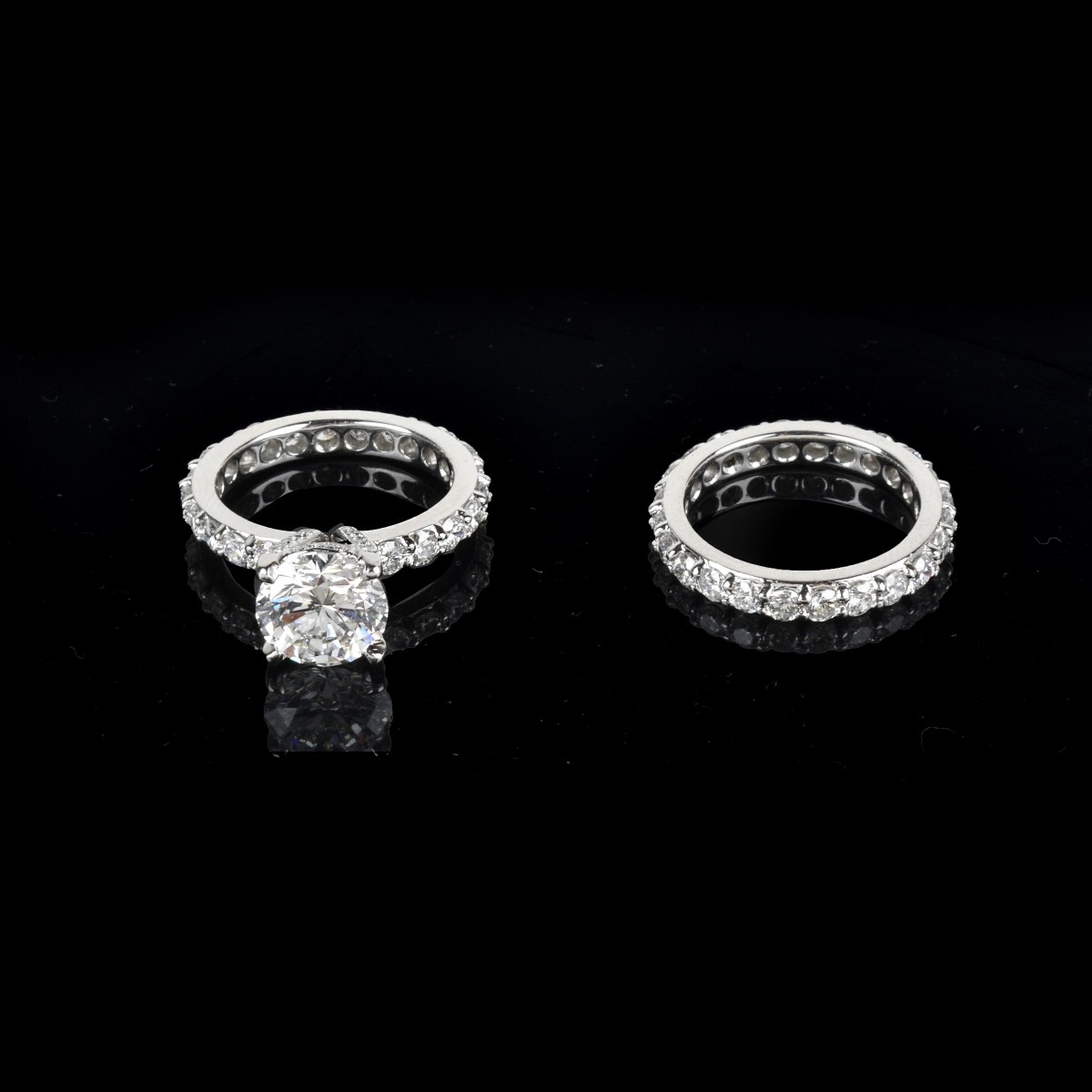 GIA Diamond and 18K Wedding Set