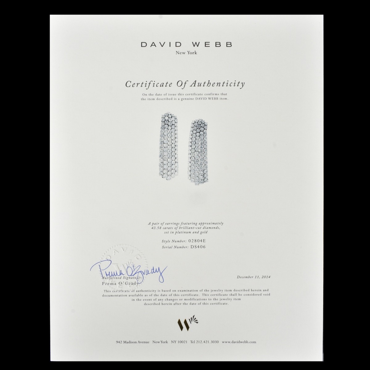 David Webb Diamond Earrings