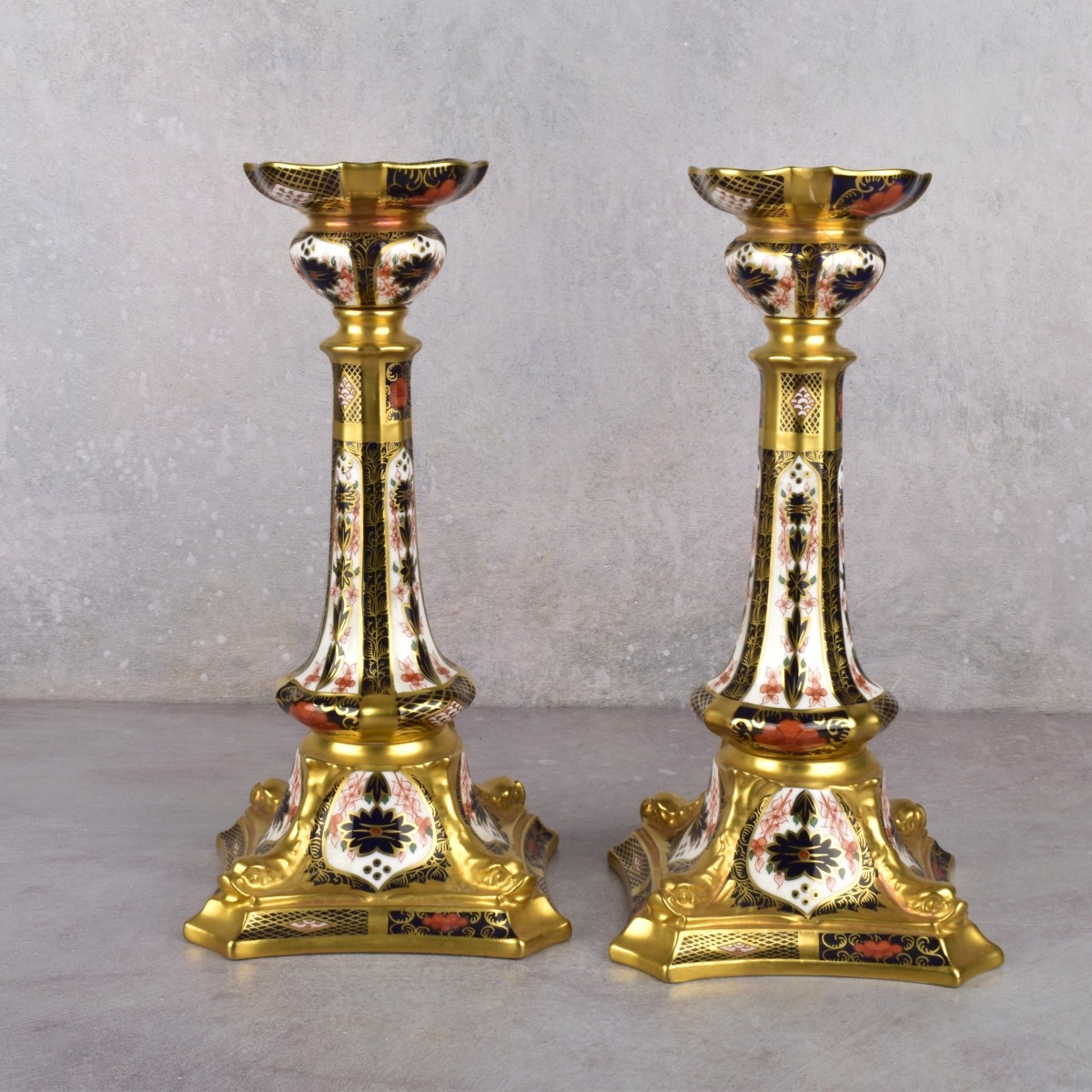 Royal Crown Derby Imari Candlesticks