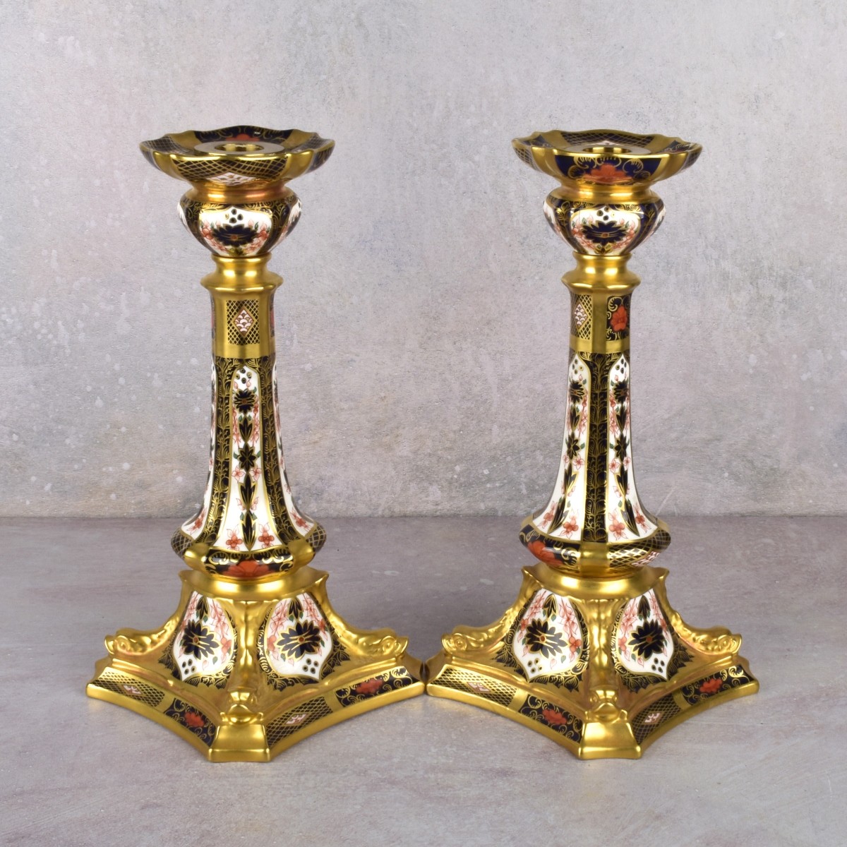 Royal Crown Derby Imari Candlesticks