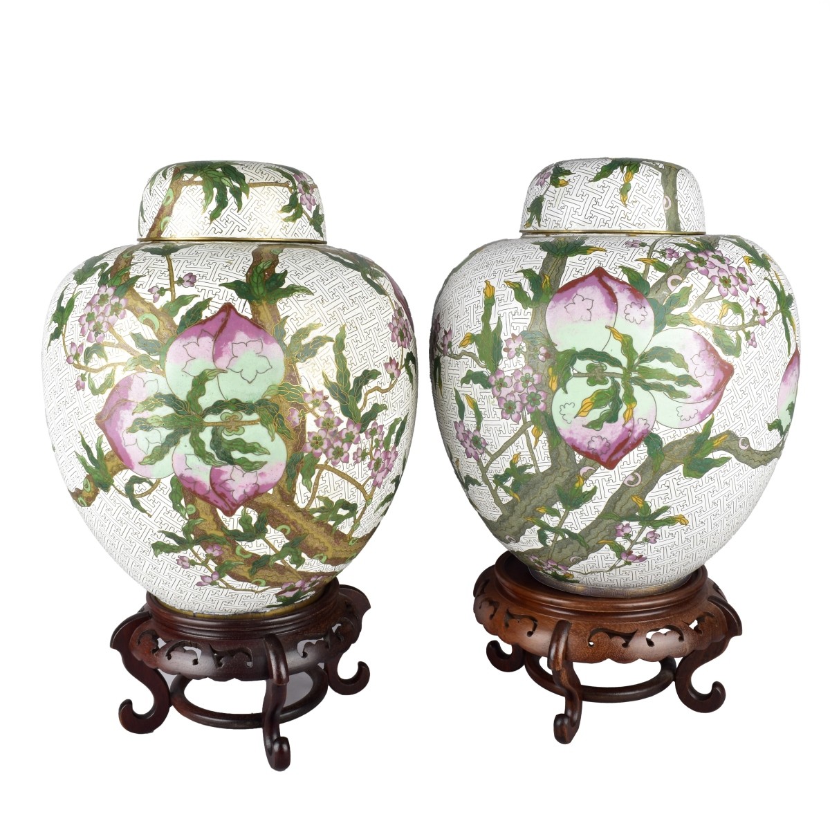 Chinese Cloisonne Ginger Jars