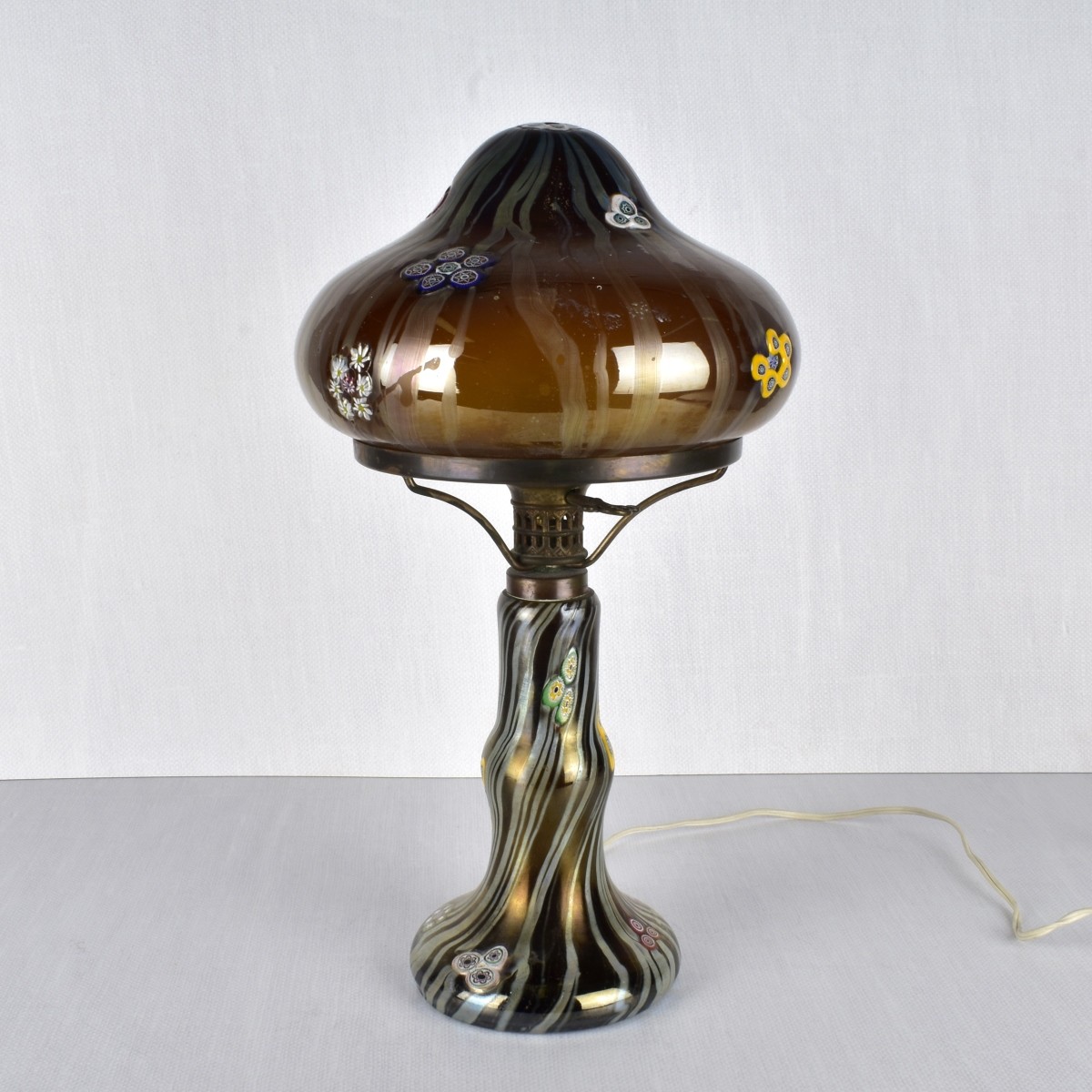 Art Nouveau Style Art Glass Lamp