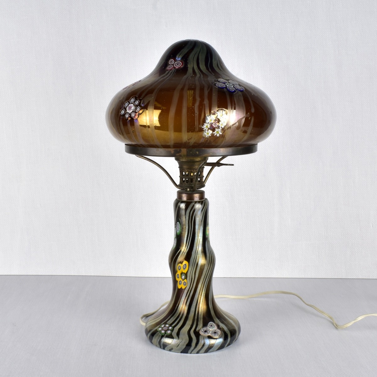 Art Nouveau Style Art Glass Lamp