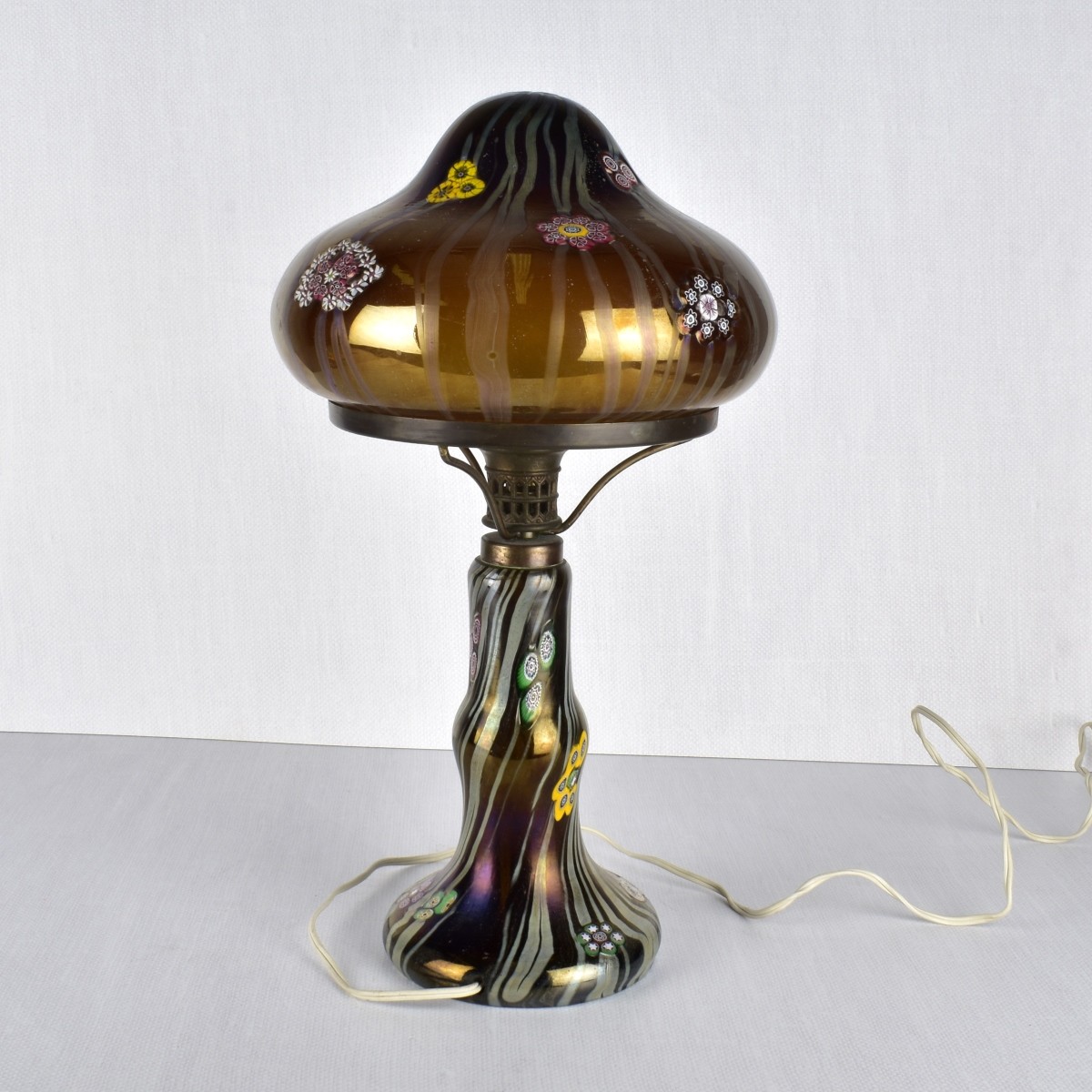 Art Nouveau Style Art Glass Lamp