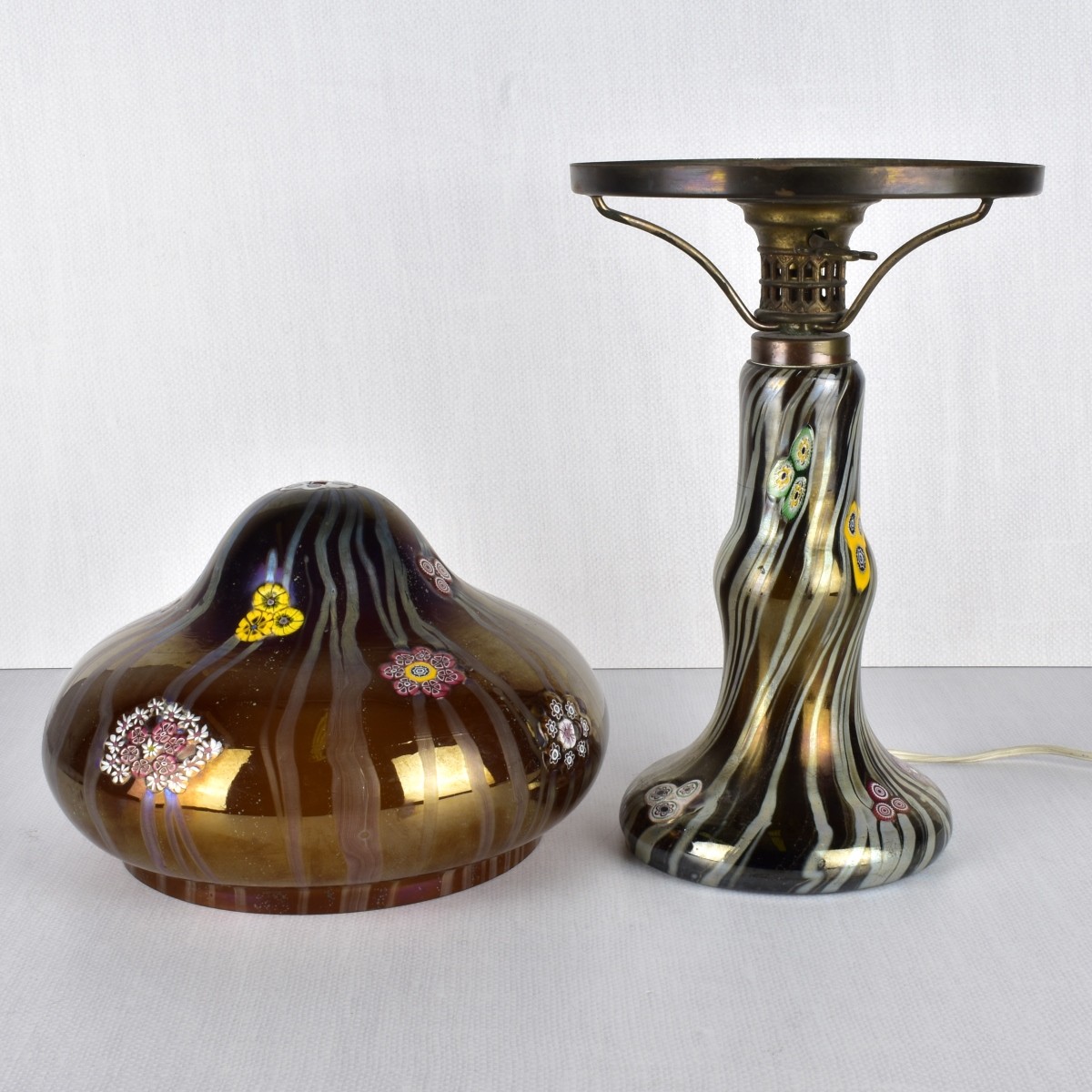 Art Nouveau Style Art Glass Lamp