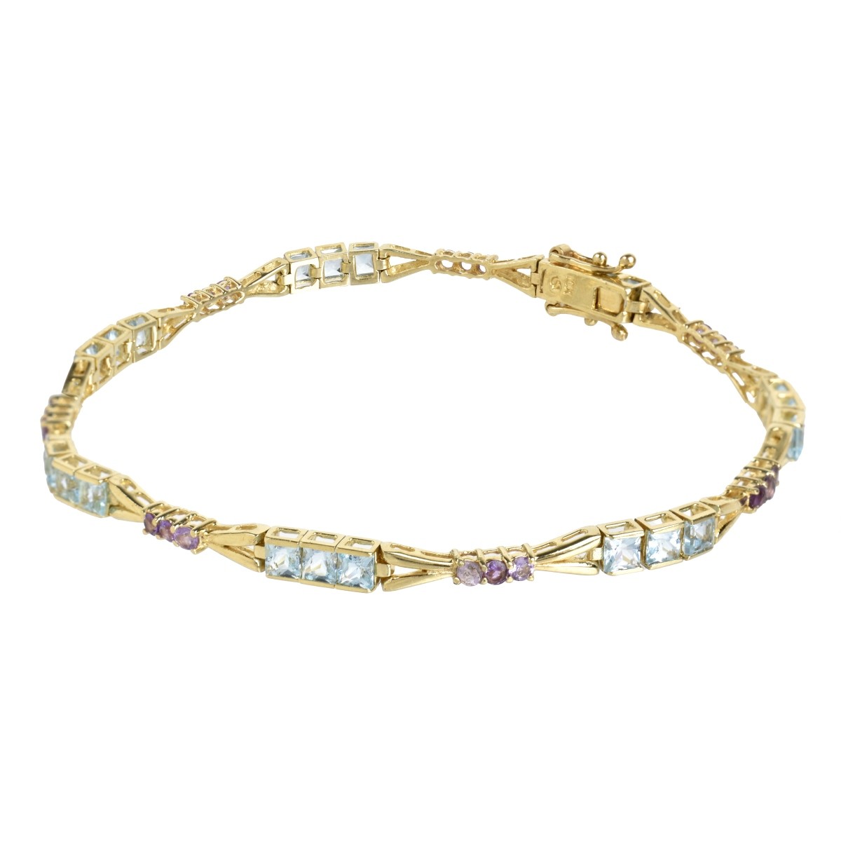 Topaz, Amethyst and 10K Bracelet