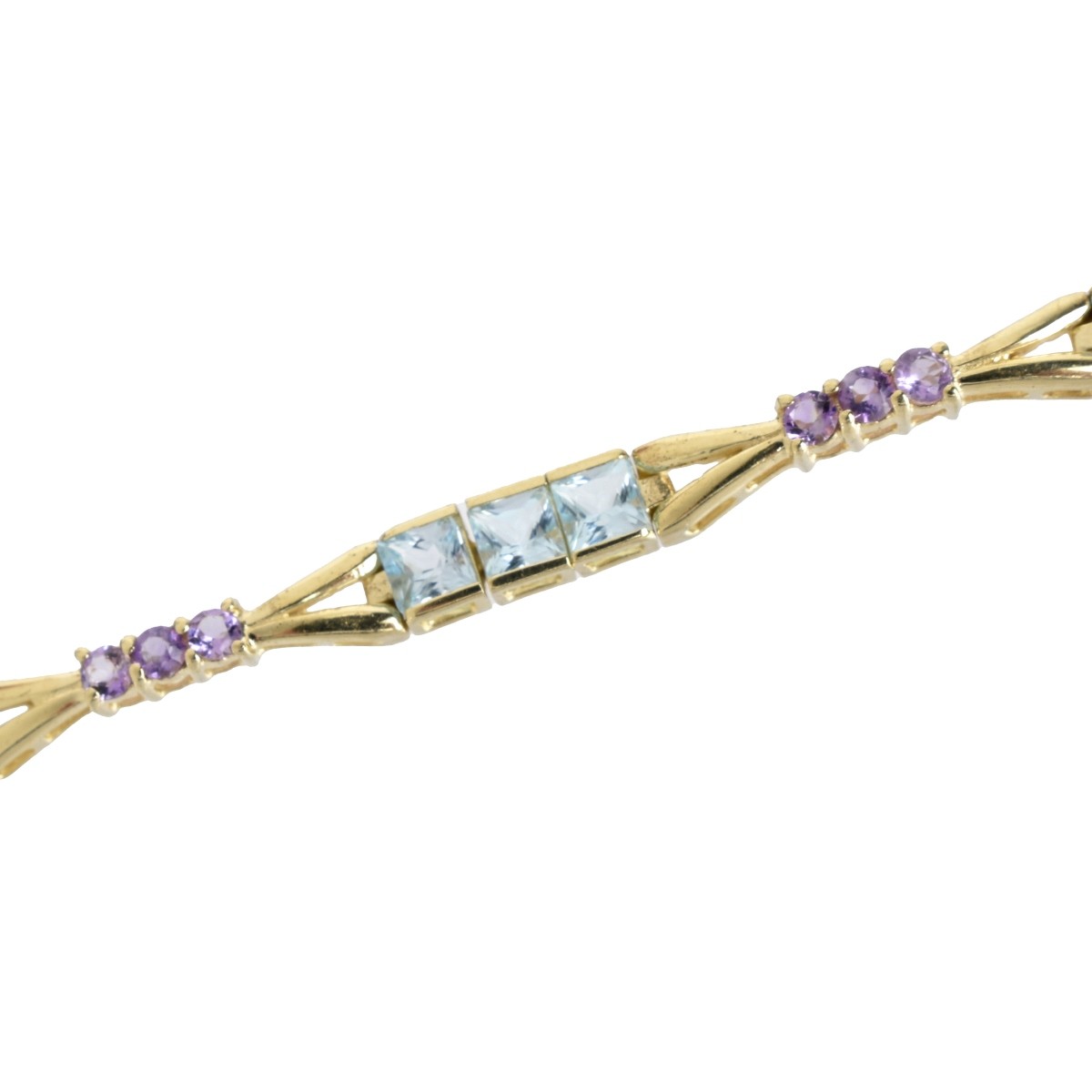 Topaz, Amethyst and 10K Bracelet