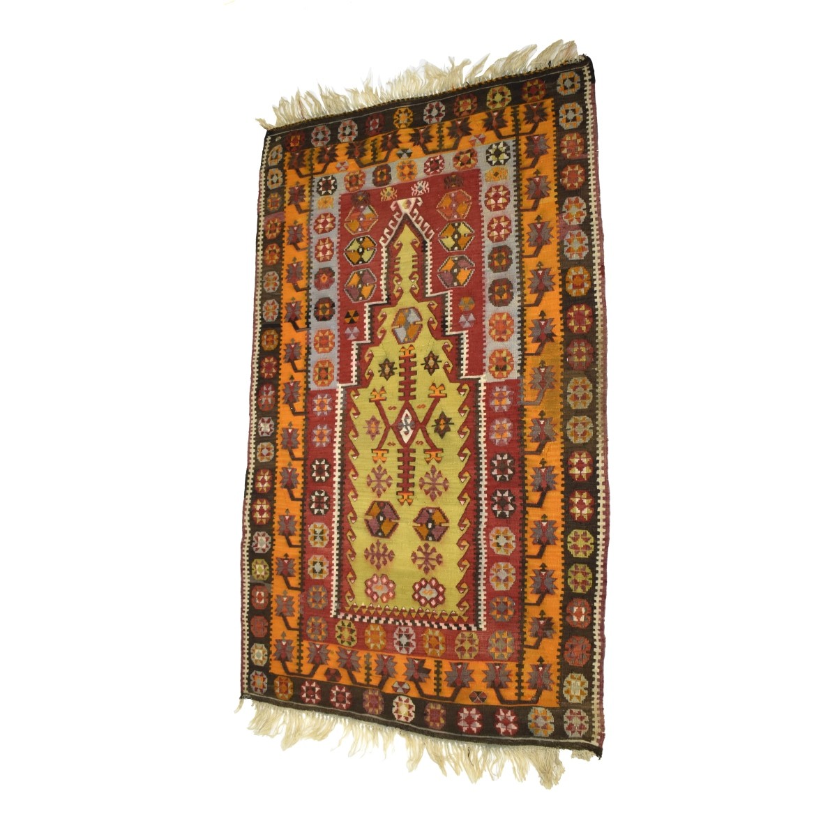 Semi-Antique Flat Weave Wool Rug